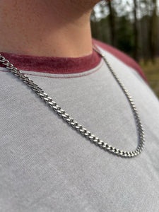 Silver Cuban Chain (24”)