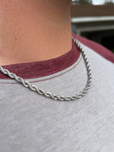 Load image into Gallery viewer, Silver Rope Chain (20”)