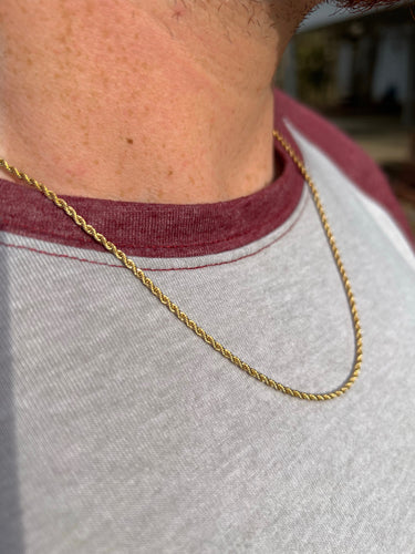 Thin Gold Rope Chain (20”)